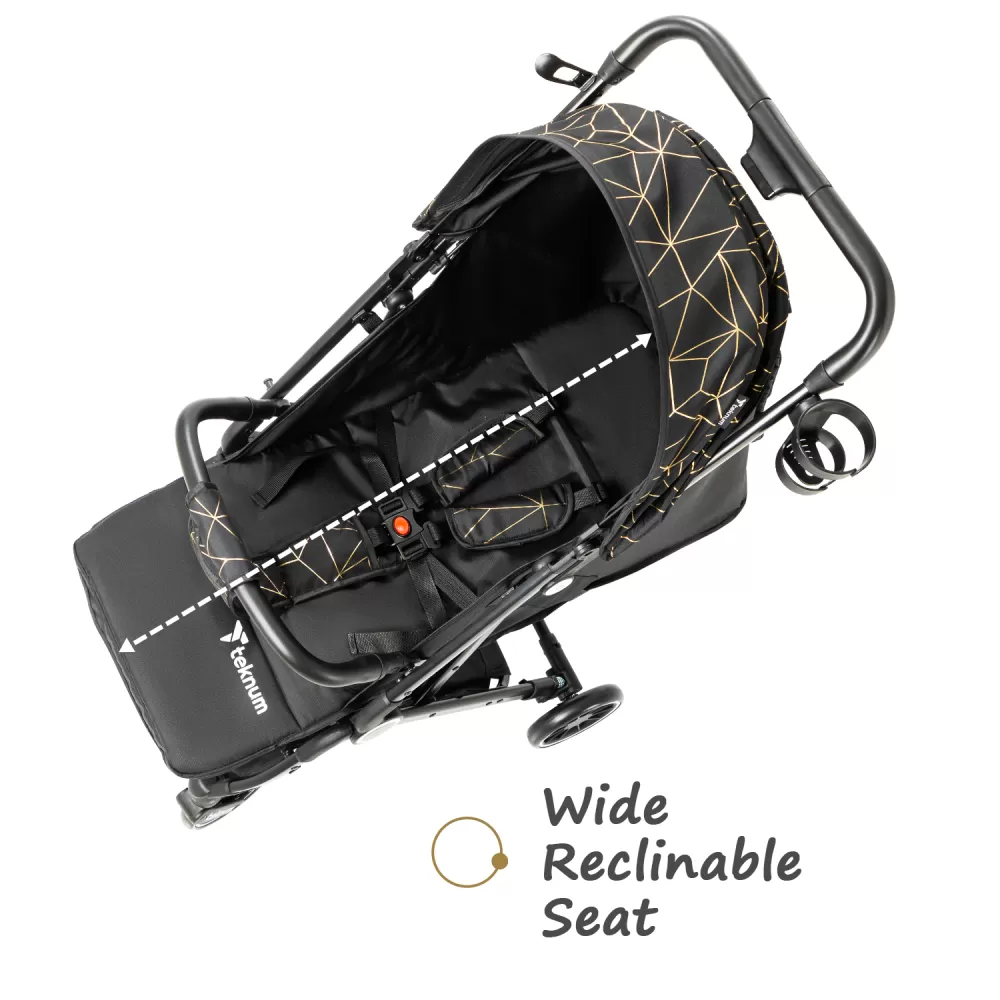 TEKNUM TravelZen Stroller with Coffee Cup Holder - Black Gold