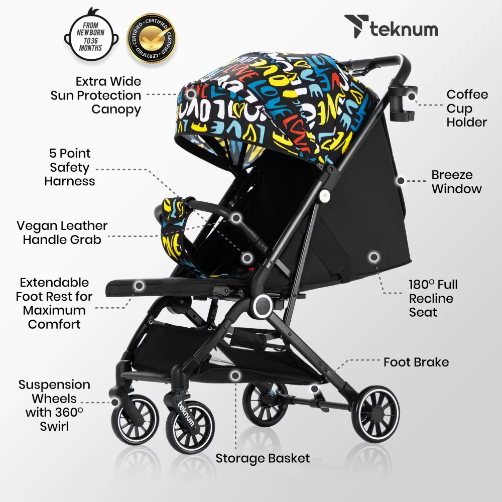 TEKNUM TravelZen Stroller with Coffee Cup Holder - Love