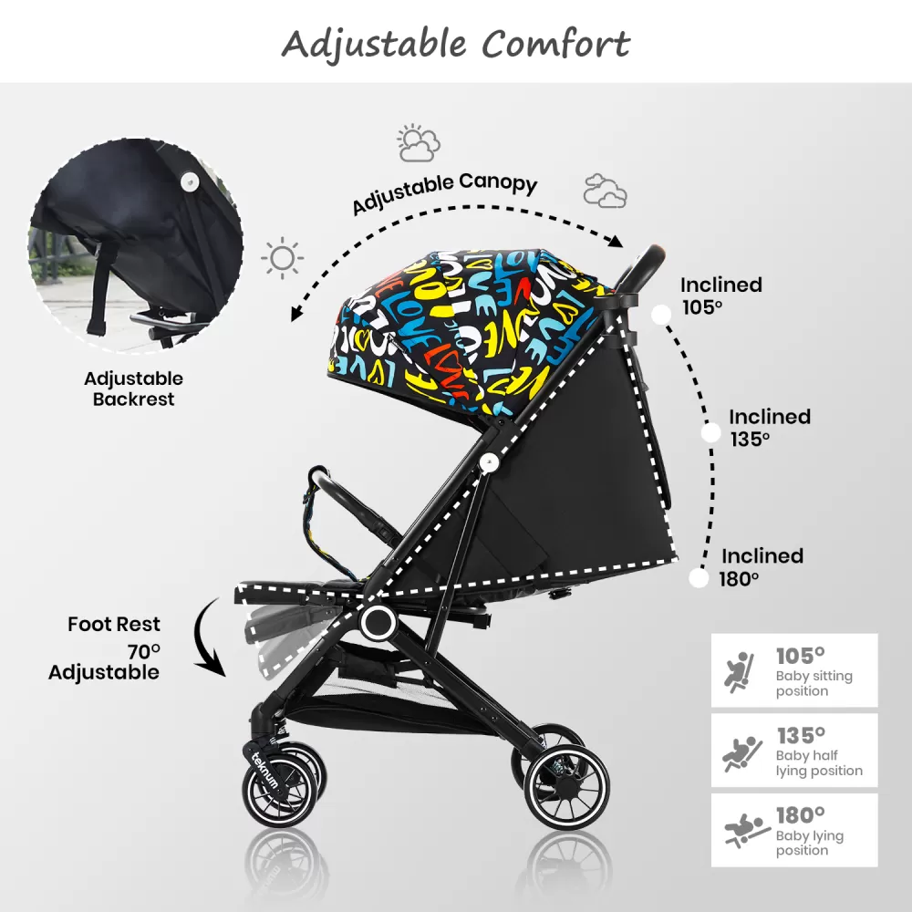 TEKNUM TravelZen Stroller with Coffee Cup Holder - Love