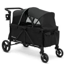 TEKNUM Fellow Wagon Stroller for 2 kids with Snack Tray - Black