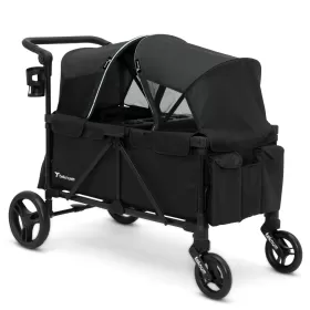 TEKNUM Fellow Wagon Stroller for 2 kids with Snack Tray - Black