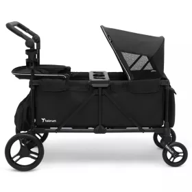 TEKNUM Fellow Wagon Stroller for 2 kids with Snack Tray - Black