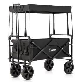 Teknum Folding Wagon Cart w/Canopy-Black