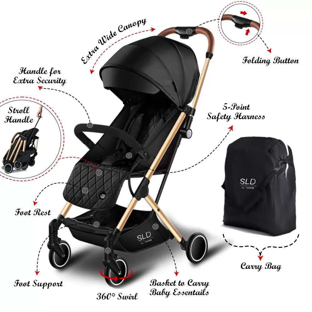 Teknum-Travel Lite Stroller SLD-Black Gold